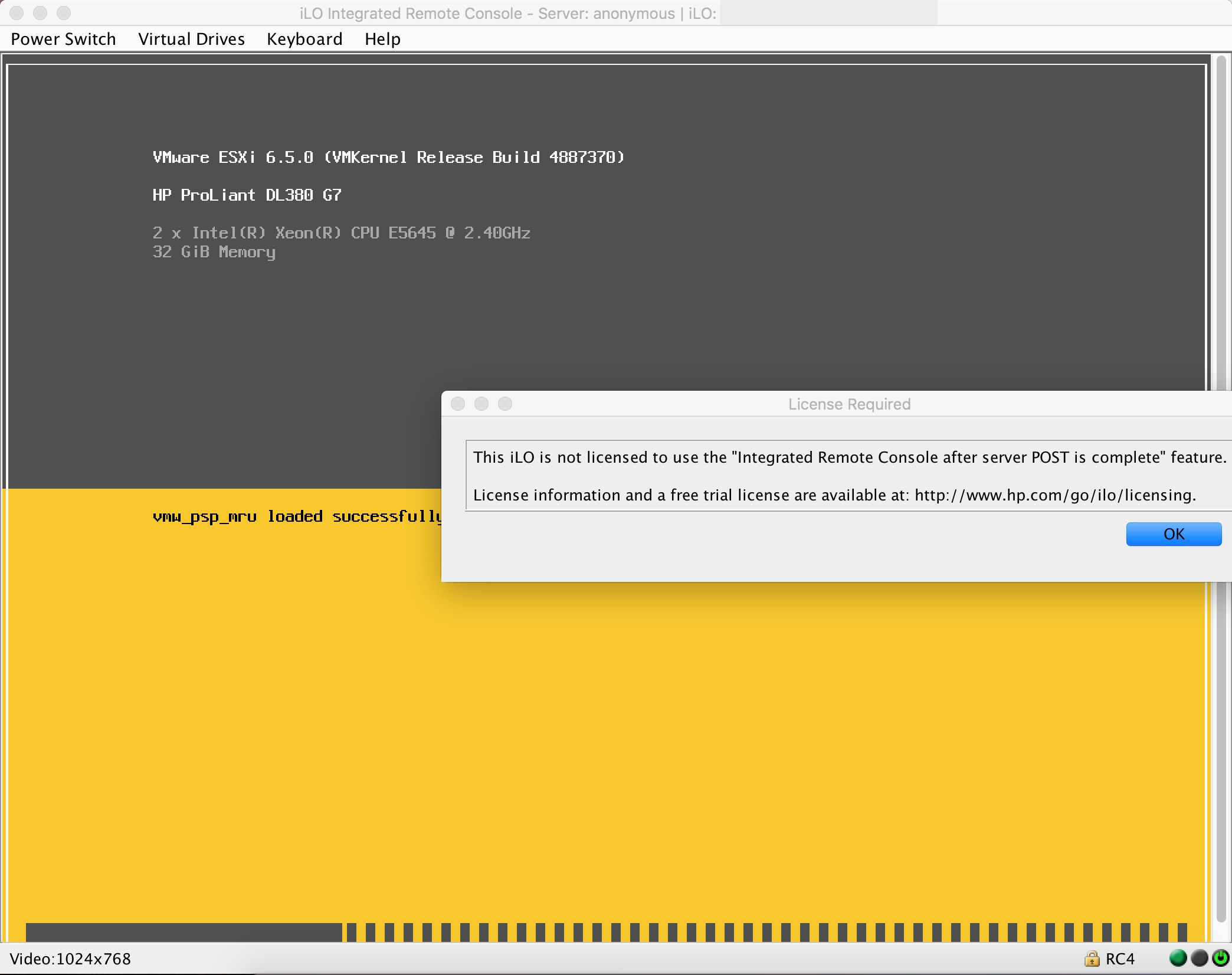 HP iLO Integrated Remote Control Java Start App Kev's Development